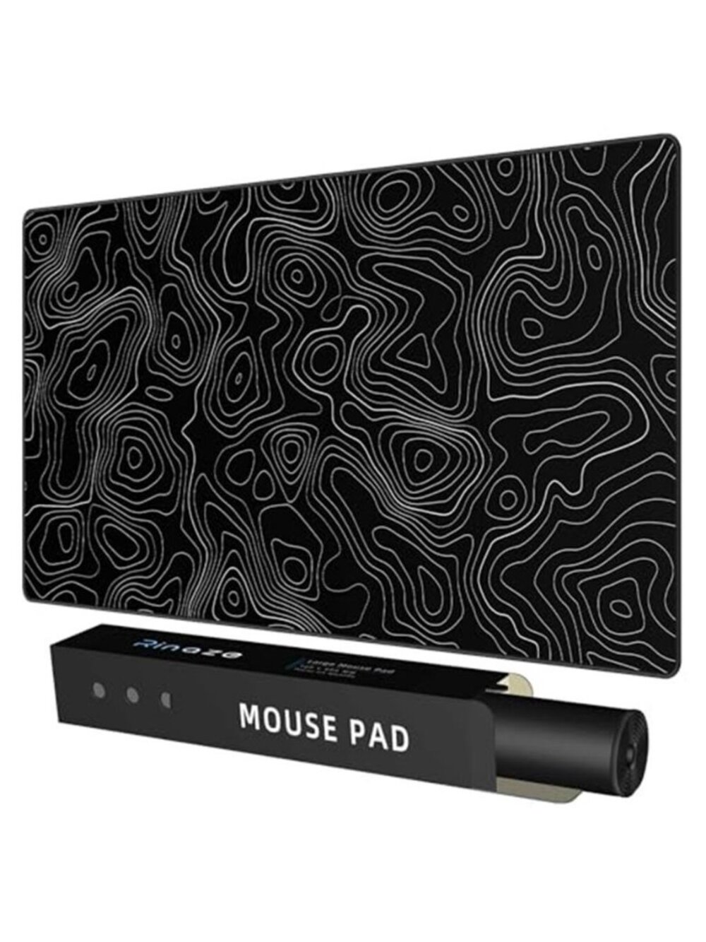 Extra Large Gaming Mouse Pad with Black Topographic, XXL Mousepad, Big